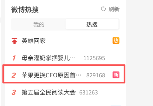 苹果更换CEO原因首次曝光登上热搜 五年内预计暂无变动