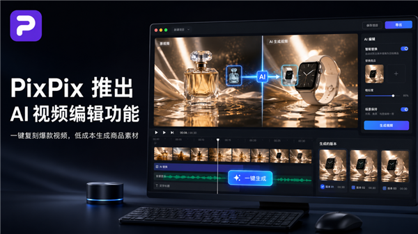 PixPix AI视频编辑：低成本一键复刻爆款视频