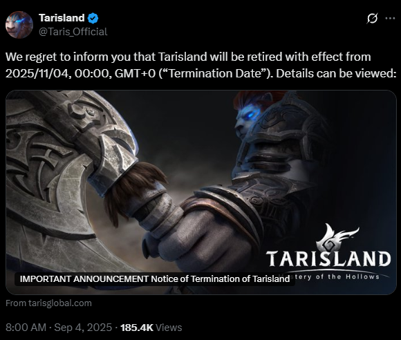 Tencent's 'Taris World，' Aiming to Compete with 'World of Warcraft，' Halts International Server Operations After Just One Year