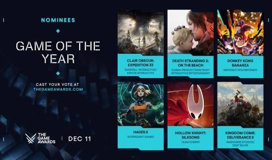TGA 2025明日举行！你觉得谁能问鼎年度最佳
