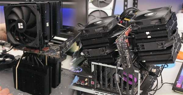 RTX 2060装上双CPU塔式散热器：热点温度骤降35°C！