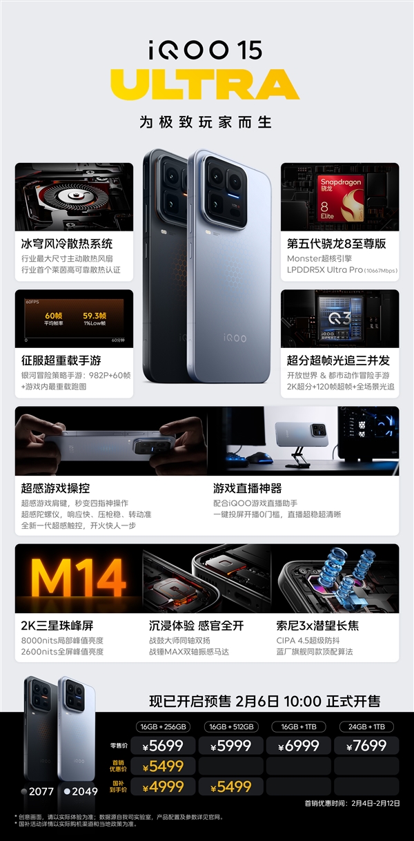 iQOO 15 Ultra销量远超预期：24+1TB版卖断货 产品经理连夜回去打螺丝