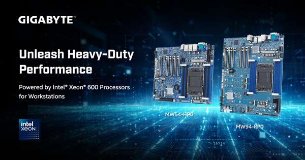 技嘉发布两款至强600工作站主板:最高支持86核与128条PCIe 5.0