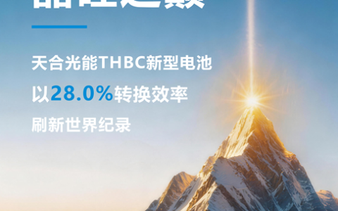 天合光能THBC电池效率突破28% 刷新世界纪录