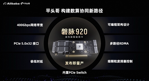 平头哥推出国内首款智能网卡磐脉920，400Gbps带宽领跑业界