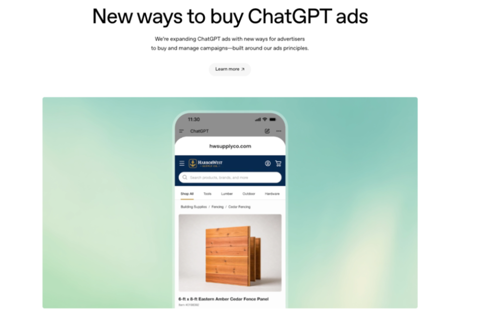 ChatGPT推出广告商平台，标志着AI商业化的转折点