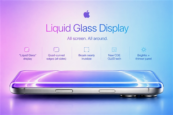 苹果首款曲面屏手机！iPhone 20 Pro系列发布：史上最大改款