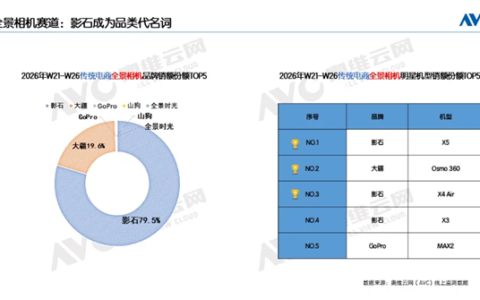 618运动相机销量暴涨65%，影石X5登顶全景相机热销榜