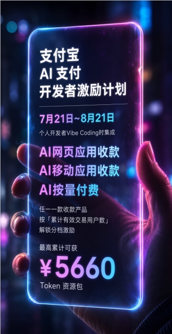 支付宝升级AI支付激励计划 支持个人开发者生态