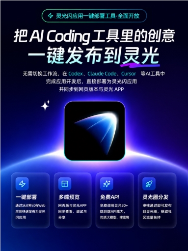 灵光APP推出一键部署，支持Codex等AI应用直接发布