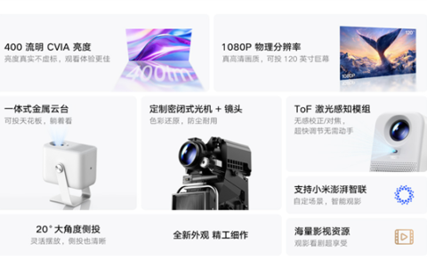 Redmi投影仪5发布 999元 1080P 360°调节可躺着看