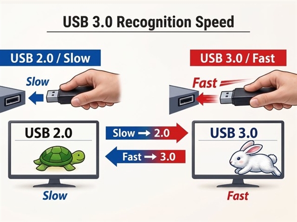 USB 3.0插入慢100毫秒降速至2.0