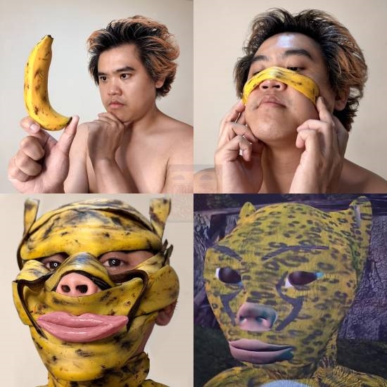 脑洞拉满！泰国小哥香蕉皮cos《牛来》豹拉