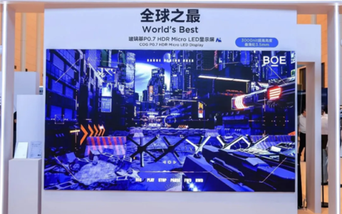 京东方135寸P0.7超薄高亮COG玻璃基Micro LED突破