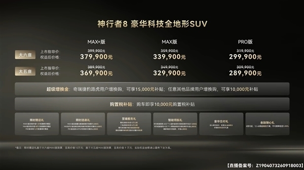 30万级唯一满配旗舰神行者8五座版上市交付156项标配