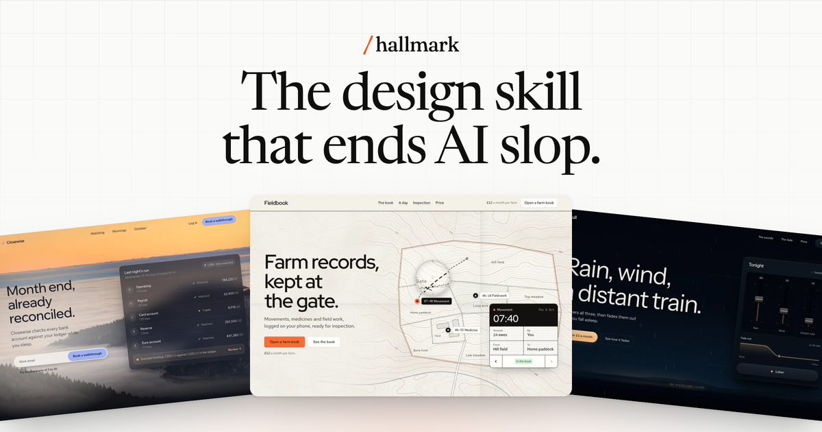 Hallmark：让 AI 生成的页面摆脱“AI 味”的设计 Skill