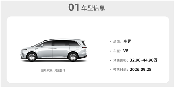 享界V8预售32.98万起 用户画像：3成燃油MPV老车主