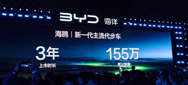 代步王者！比亚迪海鸥3年卖155万台