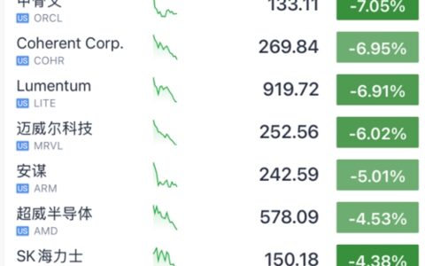 美国AI科技股重挫超15%，苹果逆势上涨