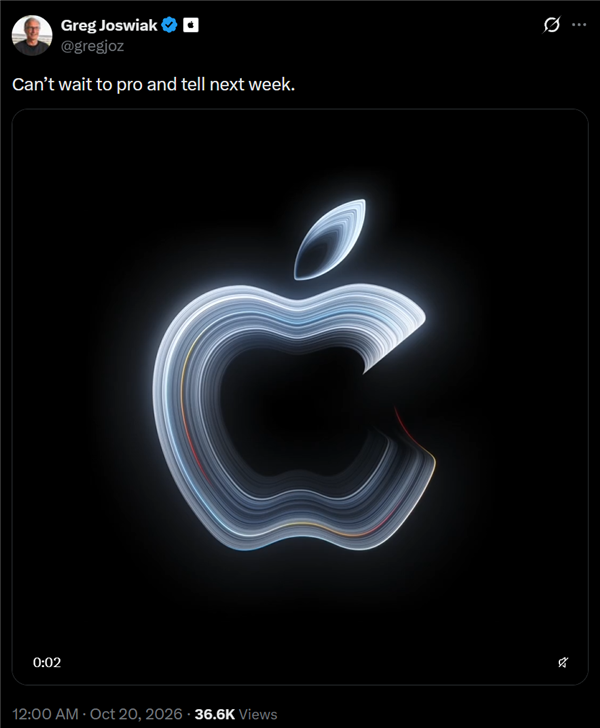 苹果10月29日特别活动，首款触屏MacBook Pro有望发布